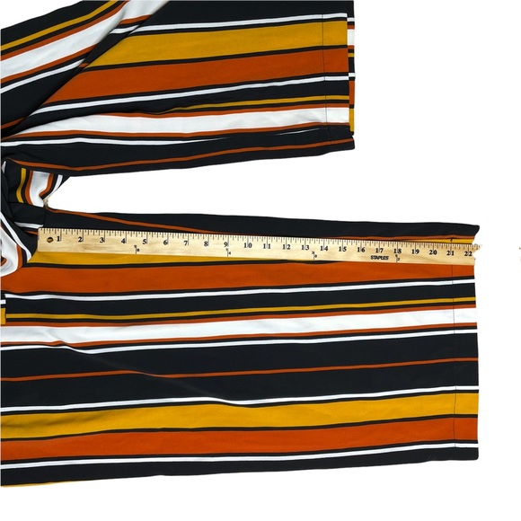 Zara Trafaluc Pants Wide Leg Crop Multicolored Striped Women's Size Large Belted - Picture 2 of 6